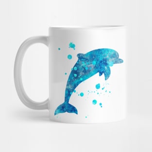 Blue Dolphin Watercolor Painting 2 Mug